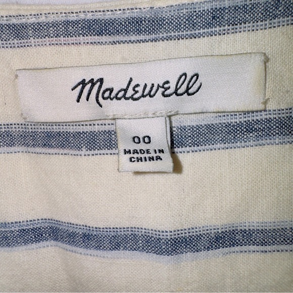 Madewell F0954 Tie Front Culottes Jumpsuit in Ikat Stripe women’s size 00 - Picture 3 of 7